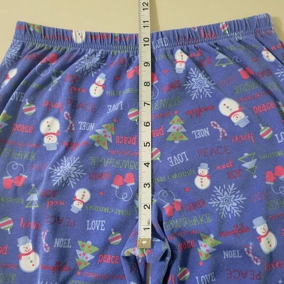 Bobbie Brooks Sleepwear Women's Blue Flannel Snowman Pajama Set - Picture 12 of 16